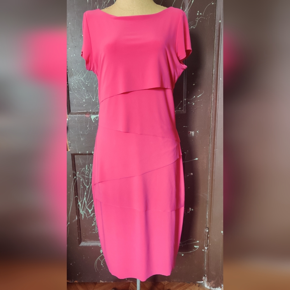 Joseph Ribkoff Fuchsia Layered Midi Dress